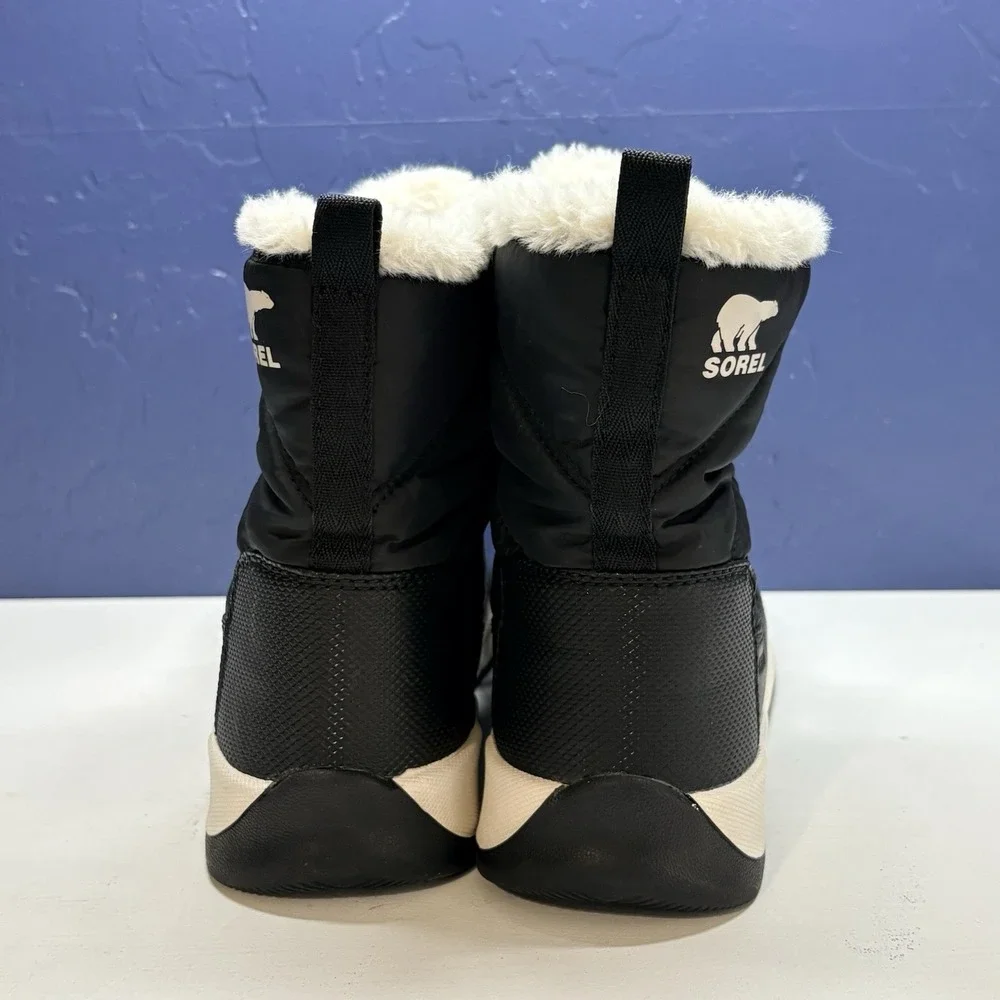 SOREL Kids Whitney Short Lace Waterproof Boots Youth Unisex Sz 6 Black